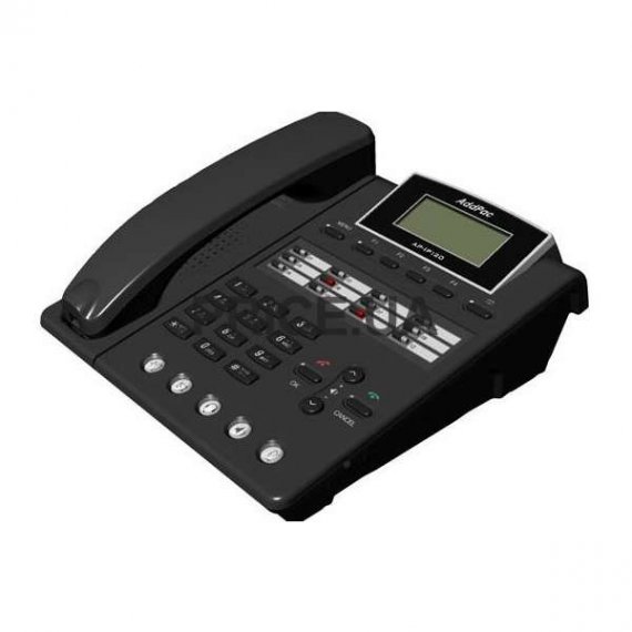 Фотография товара 'AddPac IPPhone (2x10/100 Fast Ethernet, LCD), черный, 1xFXO ADD-AP-IP120E'