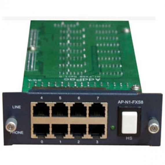 Фотография товара 'AddPac интерфейсный модуль 8 FXS портов (RJ11) для базового шасси ADD-AP-GS-FXS8'